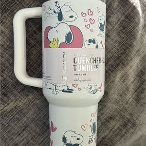Stanley White and Pink Snoopy Tumbler